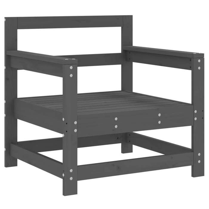 VidaXL Garden Chairs 2 Pcs, Seats with Armrest, Armchairs with Backrest, Outdoor Patio Terrace Furniture, Grey Wood 825494