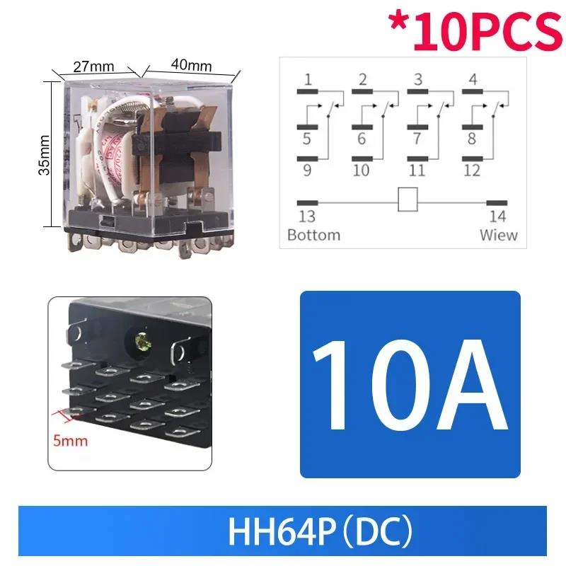 10PCS Miniature Control Relays Small Intermediate Relay AC 12V DC 24V AC220 HH52P HH53P HH54P HH62P HH63P HH64P MY2P MY2NJ Relays 5