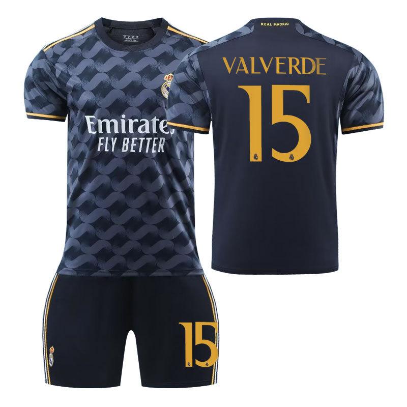 Real Madrid Away Adults and Children's Student Training Clothes Set Jersey Sportswear Men's and Women's Football Clothes La Liga