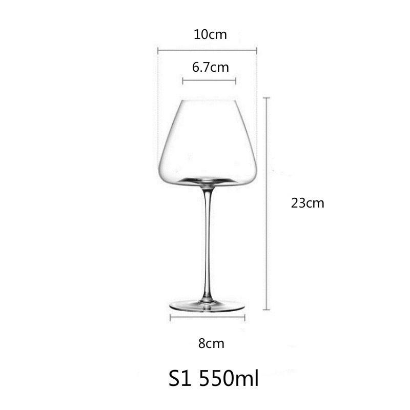 Collectible Red Wine Glass Handmade Artwork Clear Crystal Wineglass Cup Champagne Flute Big Belly Small Mouth Bordeaux Goblet