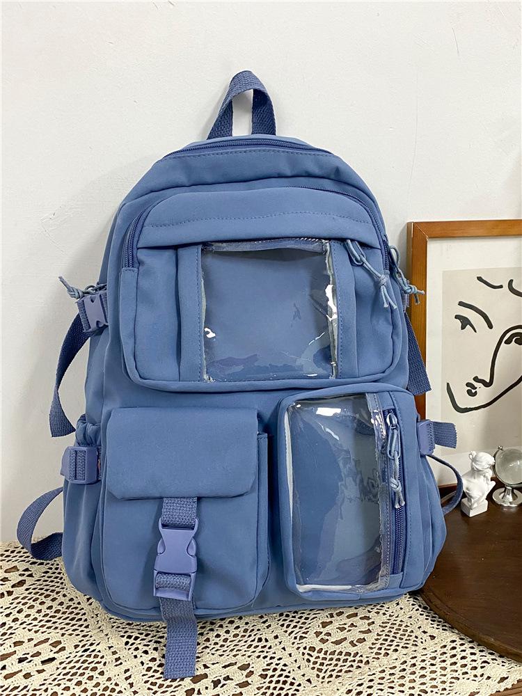 Sac à dos Campus Dessin Animé Transparent: Grande Capacité & Design Mignon pour Étudiants