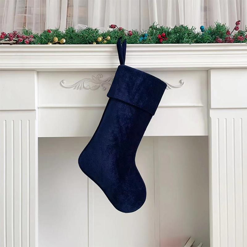 20In Large Velvet Christmas Stocking Plush Hanging Gift Candy Bag For Fireplace Mantel Xmas Tree Holiday Home Decoration