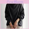 Basic Loose Fit Sweatshirt For Women With Long Sleeves And Half Mock Neck For Summer Casual Wear