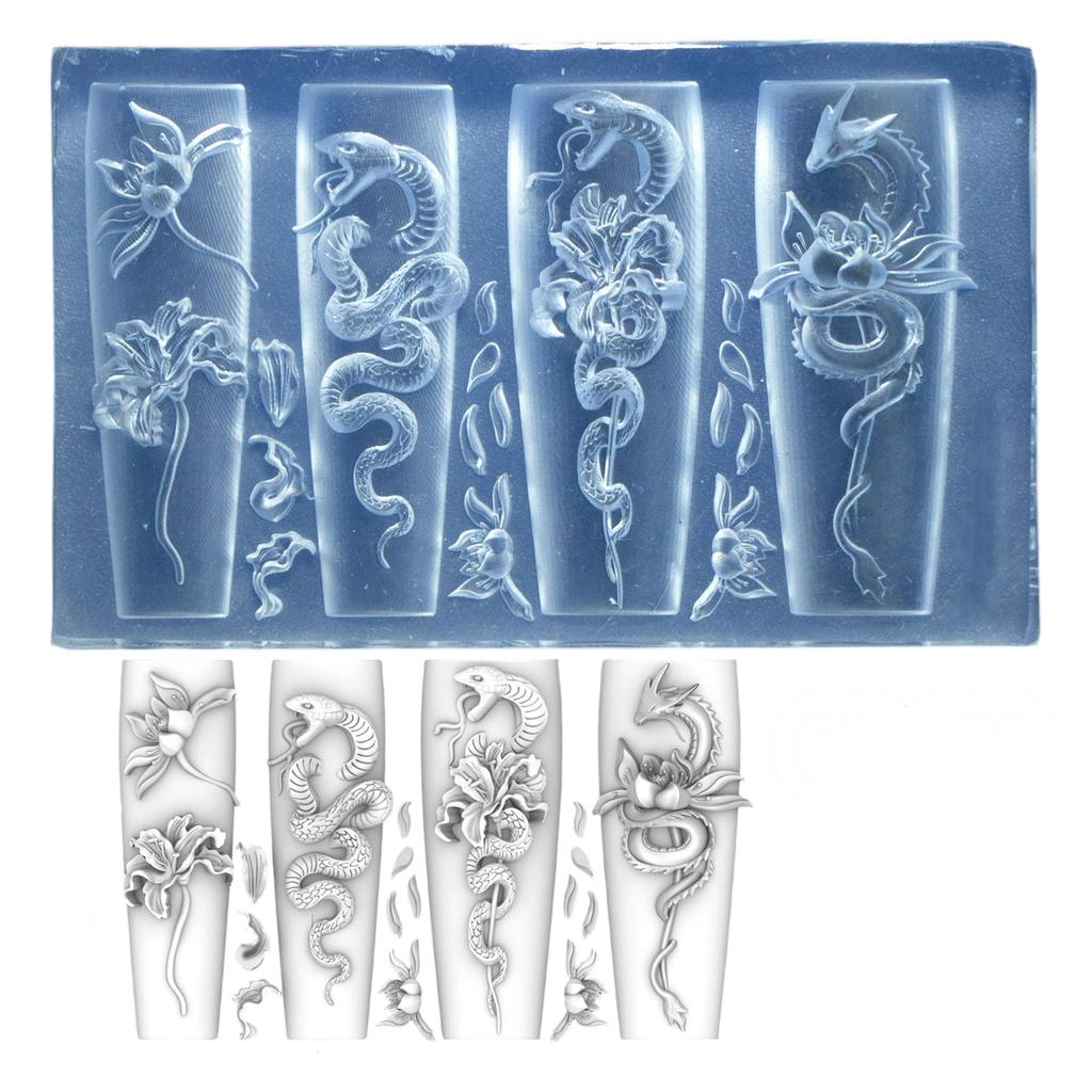 3D Schnitzblume Nagelkunst Form Silikonvorlage für DIY Florale Resin Designs und Kreative Nageldekorationen