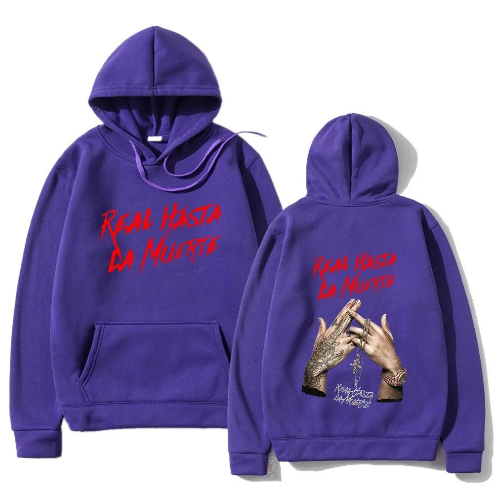 Anuel AA Printed Unisex Hoodies Sweatshirt Fashion Real Hasta La Muerte Casual Tracksuit Unisex Women Clothing Anime Pullover Hoodie