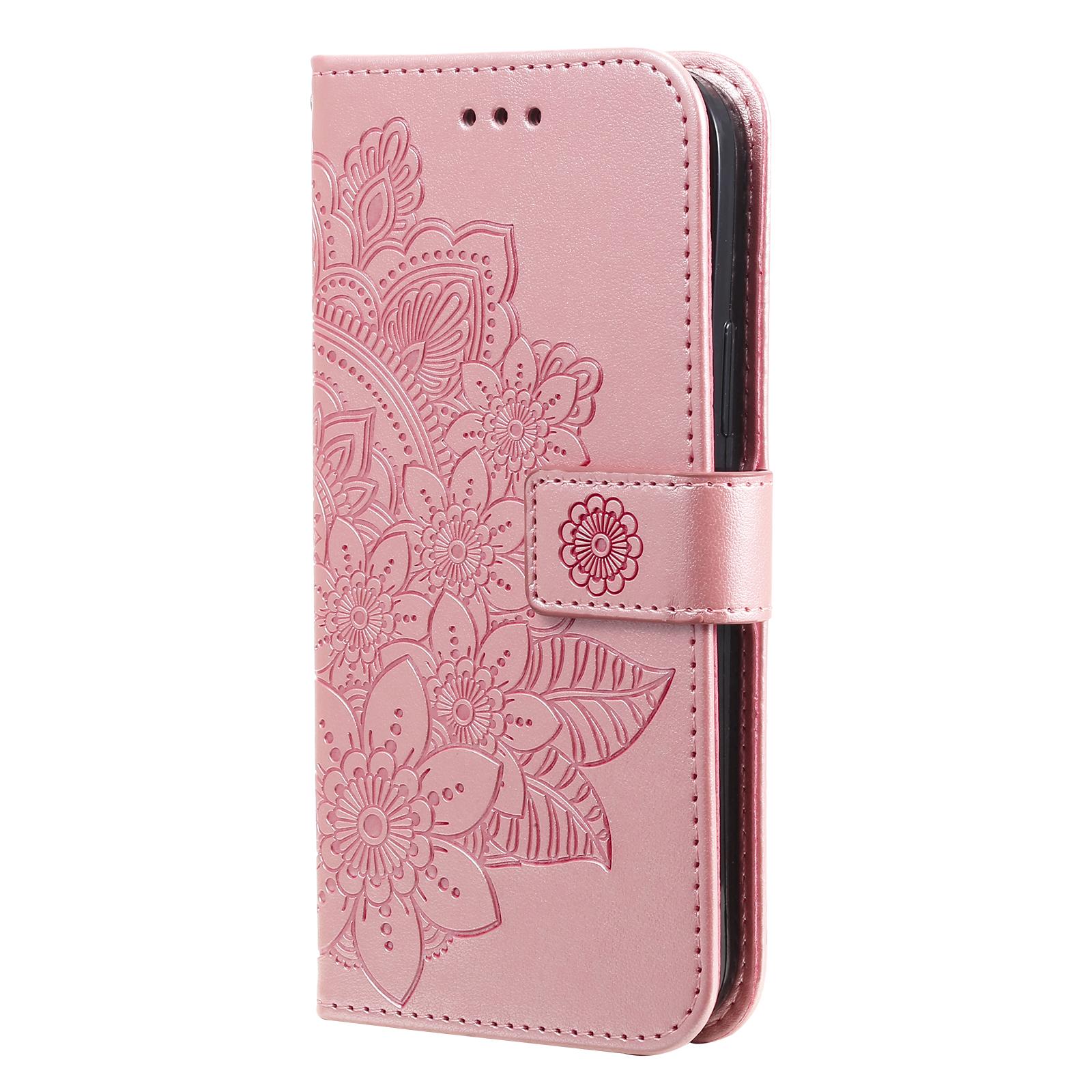 

For Samsung Galaxy F06 5G Case Floral Pattern PU Leather Wallet Stand Phone Cover Pink
