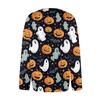 Women's Halloween Print Long Sleeve Knit Cardigan Button Down Coat