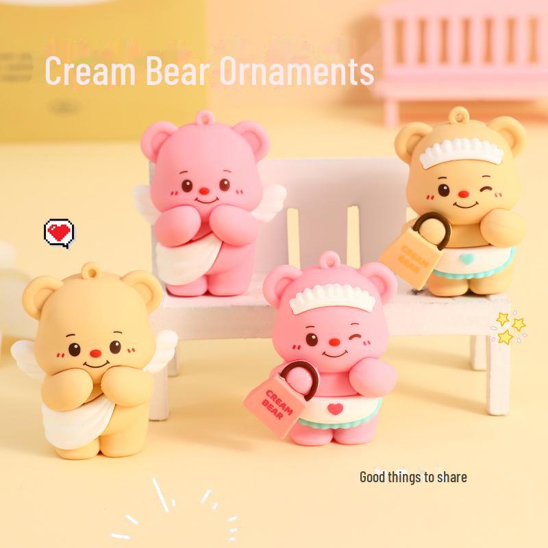 Authentic Butter Bear Ornaments: Creative Decor for Office or Car, Ideal Small Gifts