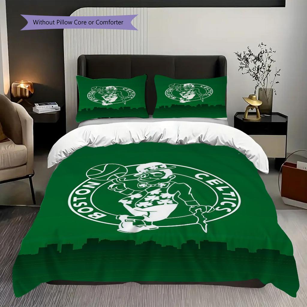 Biancheria da letto con spirito di squadra dei Boston Celtics(1 * copripiumino + 2 * federa, senza nucleo)Regalo di compleanno di Natale Copripiumino e federa