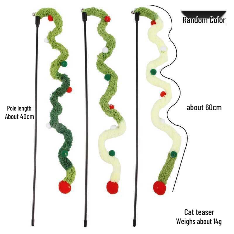 Dopamine Cat Teaser Toy with Bell & Feather - Bite-Resistant Rod for Kitten Play