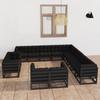Day and Night - Day and Night 13-piece Garden Furniture Set with Black Pine Wood Cushions