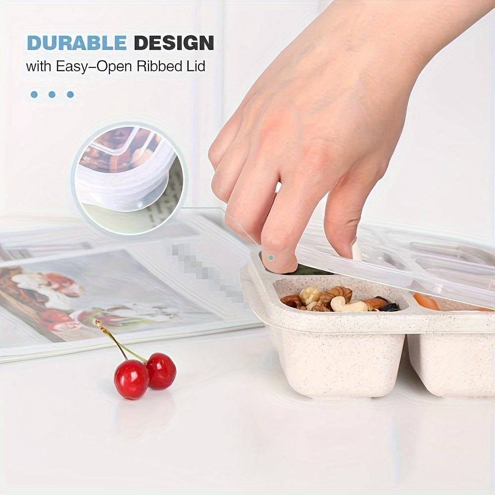 4-Compartment Bento Lunch Box Transparent Lid No BPA - Durable Meal Prep Container For Adults | Ideal For Work Travel & Healthy Eating