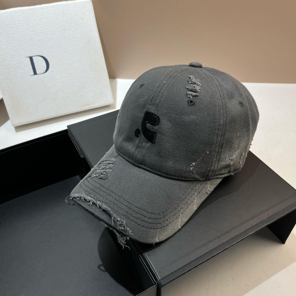 Unisex Embroidery Water Mill Cotton Baseball Cap Outdoor Youth Spray Color Personality Ripped Cap Tide