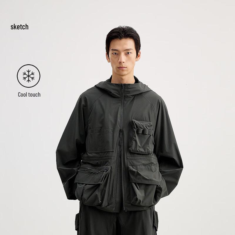 

CROQUIS Men s 2025 Summer H-shaped Hooded Workwear Jacket L