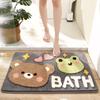 Plush Animal Bathroom Mat Non-Slip Absorbent Floor Rug Shower Entrance Washroom Decor Cartoon Style