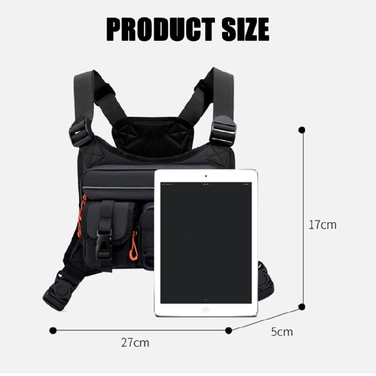 Splashproof Fishing Chest Bag with Reflective Strips Outdoor Fishing Travel Sports Bags Chest Pack for Men Women Portable