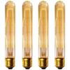 CTKcom T9/T185 40W Vintage Edison Light Bulbs E26 E27 Base(4 Pack)- Tubular Bulb Nostalgic Tungsten Filament Antique Incandescent Bulb Golden Tinted