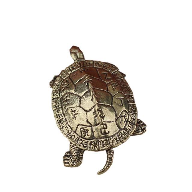 

Pure Copper Lucky Turtle Statue Feng Shui Wealth Decor Handmade Craft Home Office Desktop Ornament Hand Piece Gift