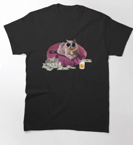 Money Cat- GANGSTA CAT Classic T-Shirt S
