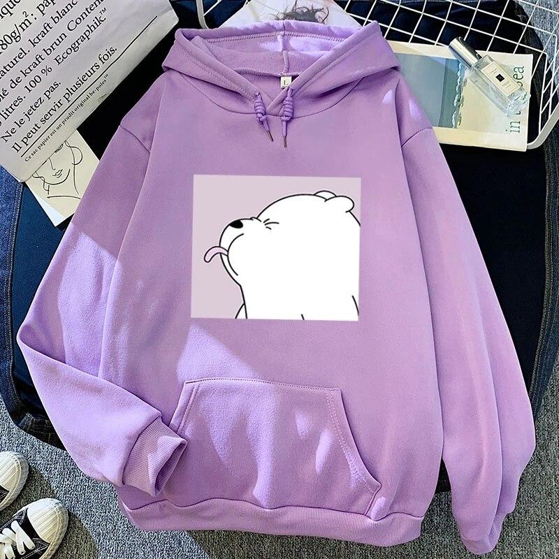 Langue collant ours drôle surdimensionné sweat Kawaii dessins animés sweats à capuche gris haut vêtements à capuche hiver femmes sweats à capuche à manches longues unisexe
