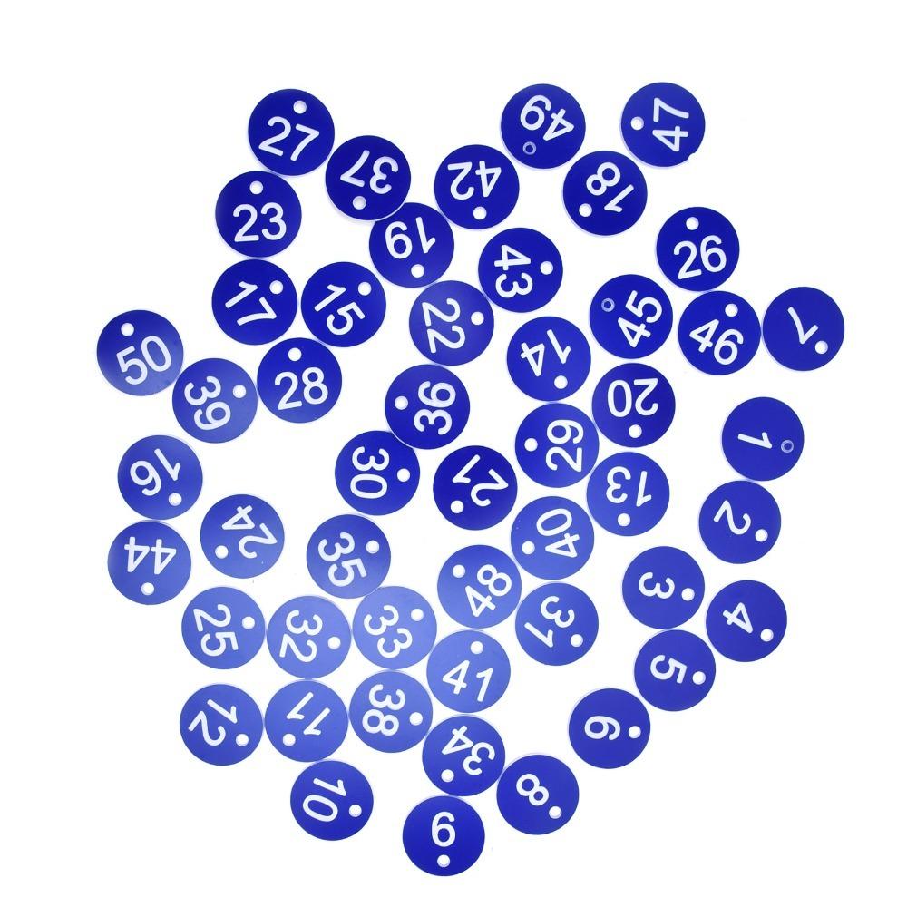 50Pcs Round Shape Identification Tags ABS Livestock Tags Long-Lasting Marking Tags Farm синий