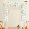 Artificial Silk Flower Row – Dahlia, Rose & Hydrangea – 39.4 Inch Realistic Faux Flowers for Wedding, Party & Home Decor – White