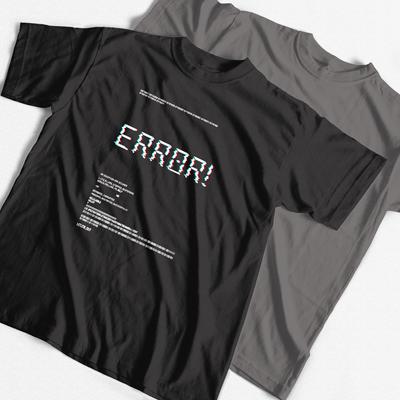 COOLMIND 100% Cotton Short Sleeve Error Print Funny Men T Shirt Casual Loose Men Tshirt O-neck Summer T-shirt Male Men Tee Shirt