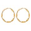 Waterproof Hypoallergenic Stainless Steel PVD Plated Twisted Irregular Textured Huggie Earrings Custom Logo Women Trendy Daily