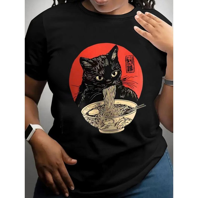 European Size Women Casual Short Sleeve Tee 1 Pcs 100% Heavy Polyester - Comfortable Crew Neck, Soft Adorable Tees Tops