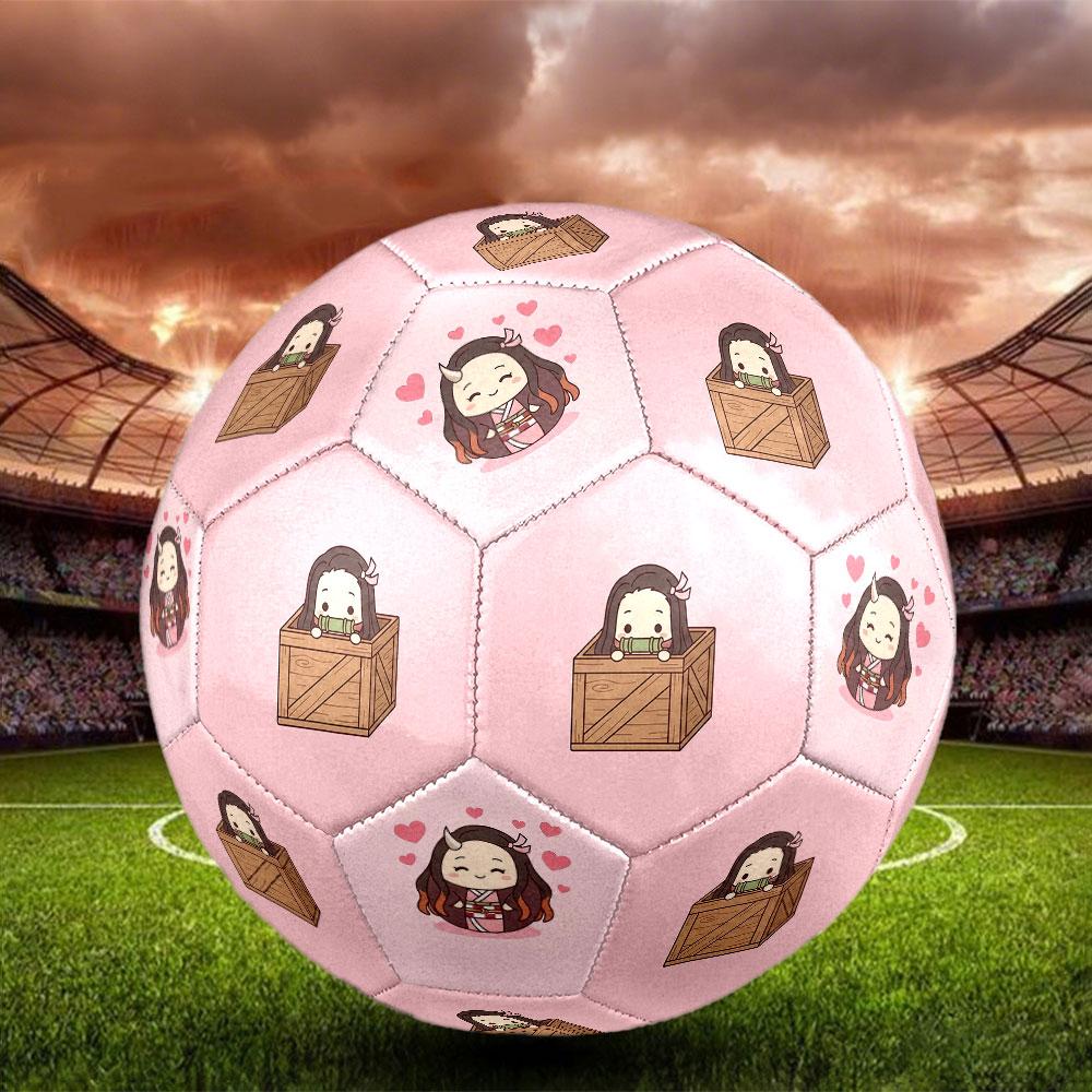 1pc Demon Slayer Kimetsu No Yaiba Soccer Ball Size 5 Indoor Soccer Ball Fashion Colorful Backyard Game - Great For Sports Fans Gift HE16