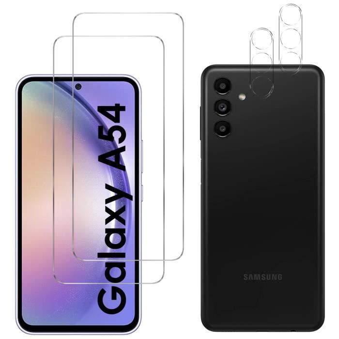 Verre Trempé - Phonillico - Samsung Galaxy A54 5G - Pack 2 - Protection Écran et Caméra - Résistant aux Rayures