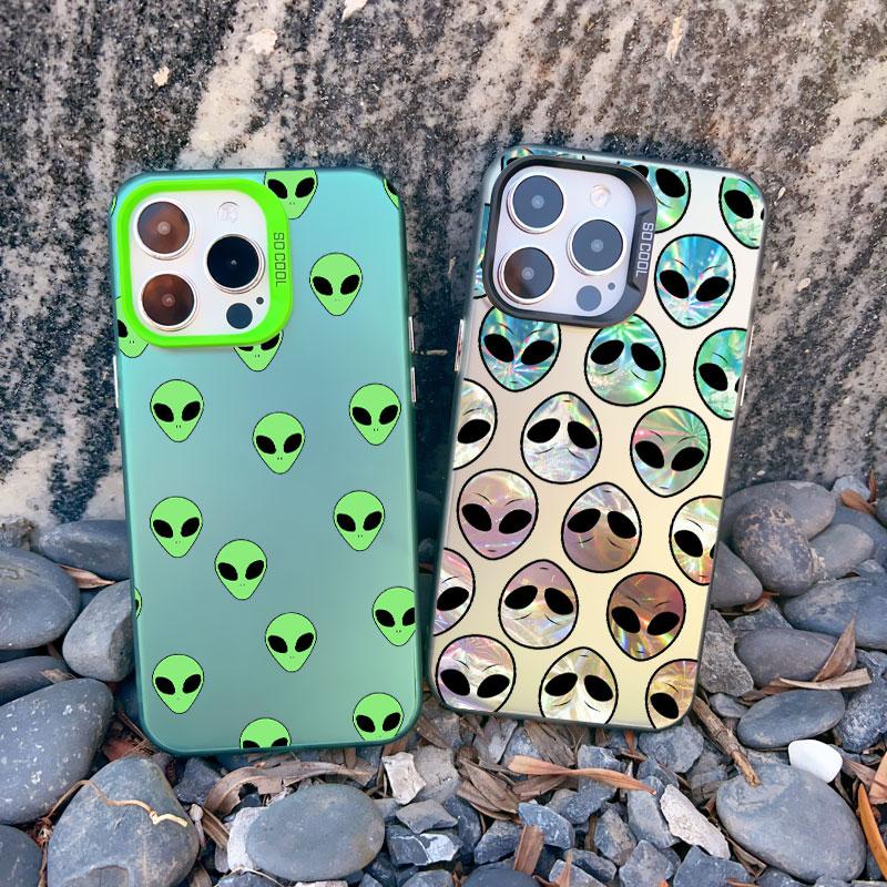 Funny Cartoon Alien Laser Phone Case for iPhone 14 11 Pro Max 16 15 Pro Max 13 12 Mini Pro Max 15 14 Plus Shockproof Cover Funda