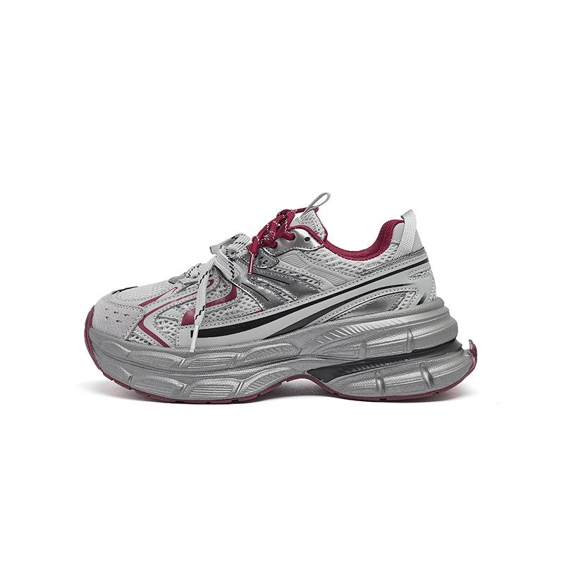 Szare buty typu dad shoes nowe sneakersy na platformie latem