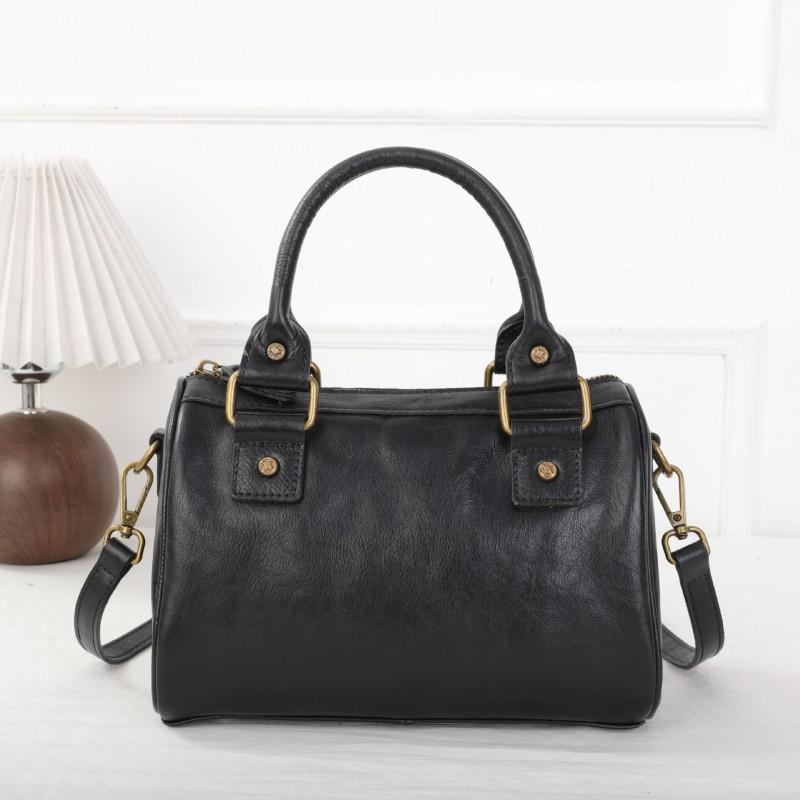 Retro Top-layer Plant-tanned Cowhide Cross-shoulder Women's Bag Genuine Leather Handbag Large Capacity Fashionable Boston