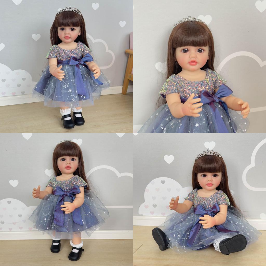 Silicone Reborn Baby Doll 55cm With Realistic Features For Collectors And Kids