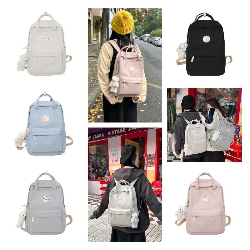 Ins Stylish And Spacious Nylon Backpack For Teenage Girls