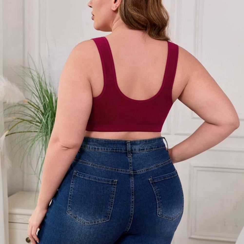 Women's Large Size Front Buckle Bra Vest Style Comfortable Bra