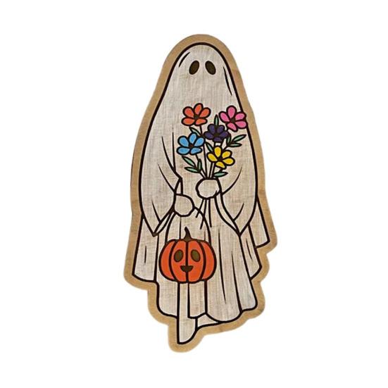 Halloween Ghost Fridge Magnet Duty Pumpkin Ghost Rustic Wood Cartoon Heavy Microwave Oven Whiteboard