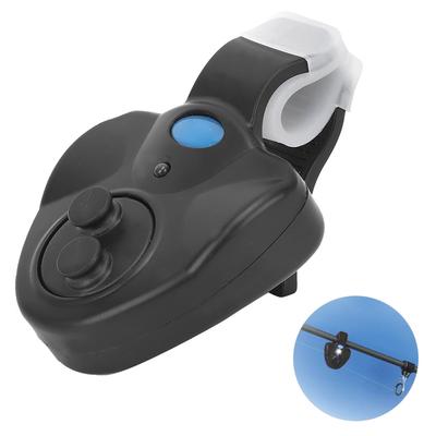 Allarme elettronico per abboccata di pesce con luce LED e suono di pesce, clip per canna da pesca per pesca notturna, accessori per attrezzatura da pesca, nero