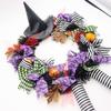 Halloween Horror Ornament Wreath Door Hanging Decoration Bow Witch Hat Leg Wreath Carnival Party Gifts Home Halloween Decor