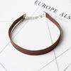 Simple Faux Leather Short Choker, Minimal Pendant Neck Collar for Women