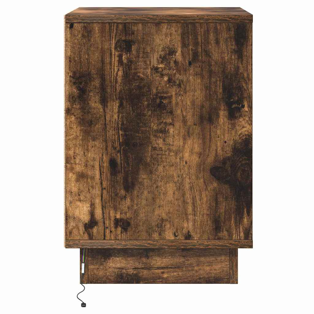 Nightstand Smoked Oak 39 x 34.5 x 50 cm Engineered Wood