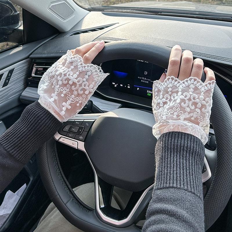 Simple Wrist Cuffs Wristband Elegant Shirt False Cuffs for Sweater Lace Detachable Sleeved Horn Cuffs Embroidery Accessories