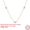 EFFIE QUEEN S925 Silver 14k Gold Round Zirconia Chain Choker Necklace Simple Jewelry for Women, Men Birthdays Party Gift APN20