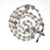 Rose Rosary Beads Rosary Necklace Catholic Prayer Silver Beads High Quality