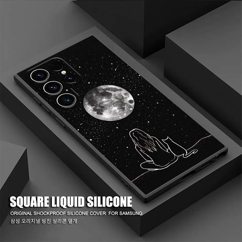 Funny Cute Cat Line Art S26Ultra Case For Samsung Galaxy S26 S25 S24 S23 S20 S21 FE S22 Ultra S25 Plus 5G Cases Soft Phone Cover