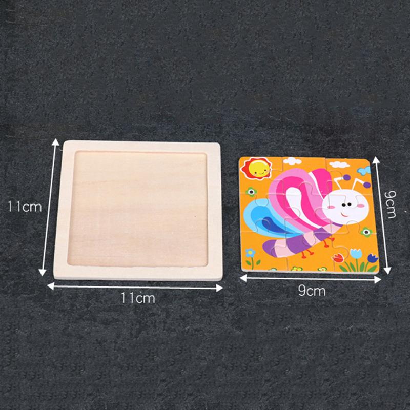 Kids Funny Cartoons Puzzle Toy Jigsaw Wooden Educational Study