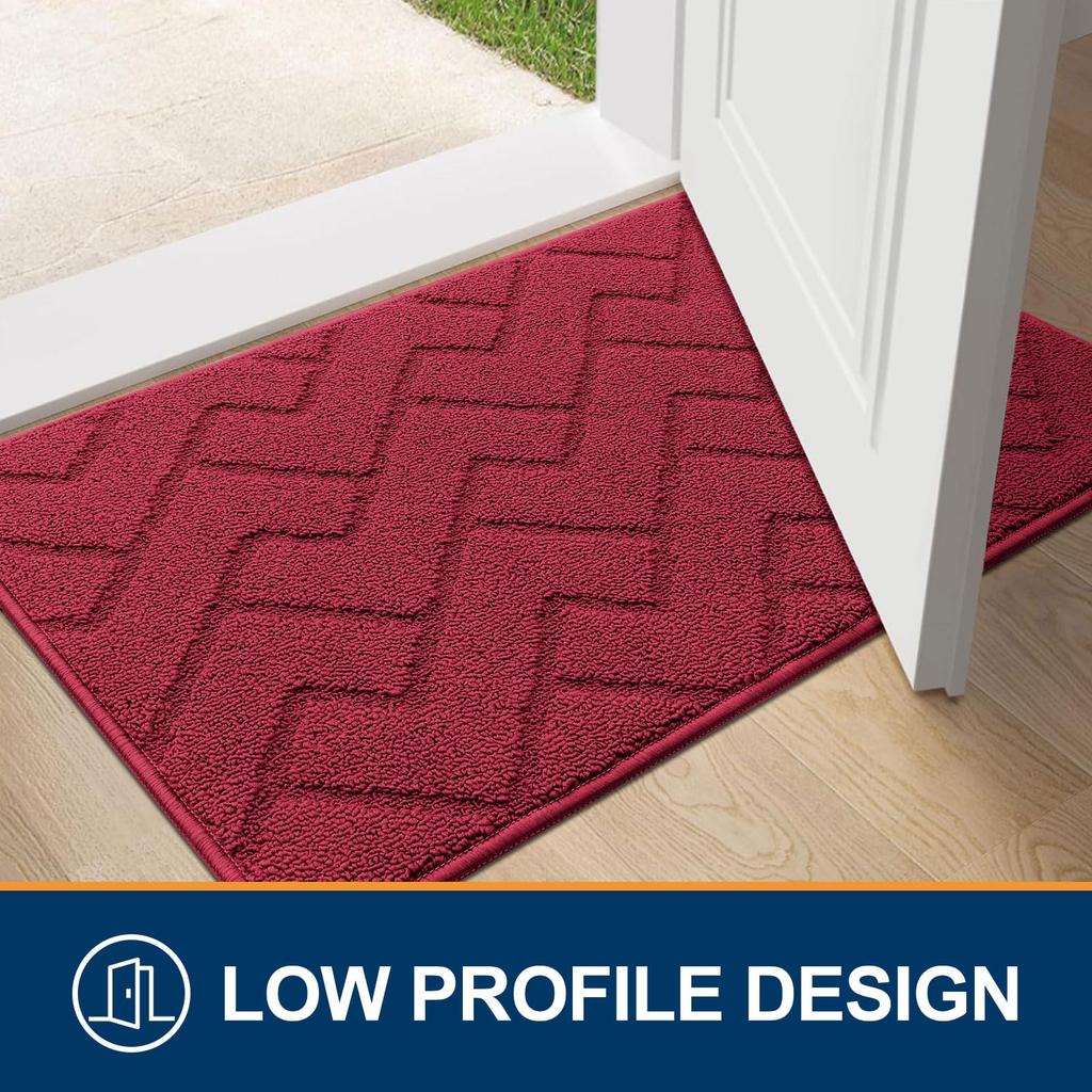 Olanly Washable Front Entry Doormats for Entryway Indoor Door Mat Non-Slip Absorbent Resist Dirt Entrance MatInside Floor Mats