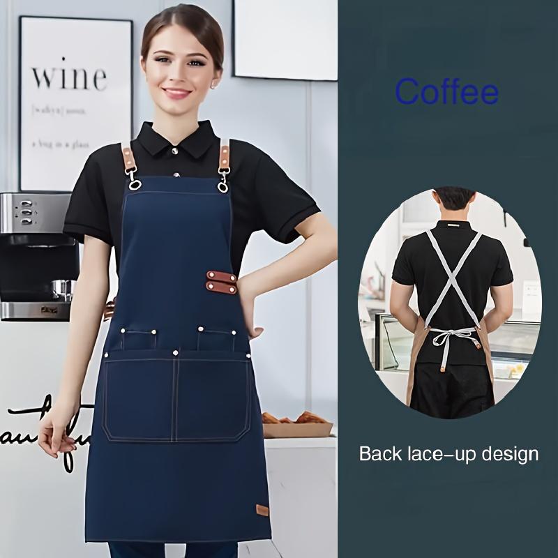 

Многофункциональный холщовый фартук для ресторана высокого класса с несколькими карманами, идеально подходящий для кафе, ресторанов и модной поясной рабочей одежды