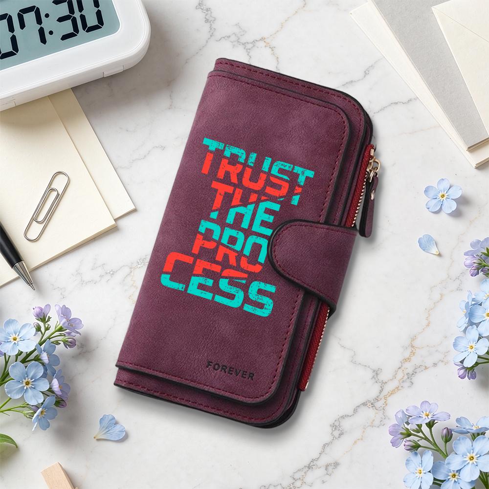 Trendy Printed Long Wallet Multi Card Slot Casual Portable Purse for Daily Use